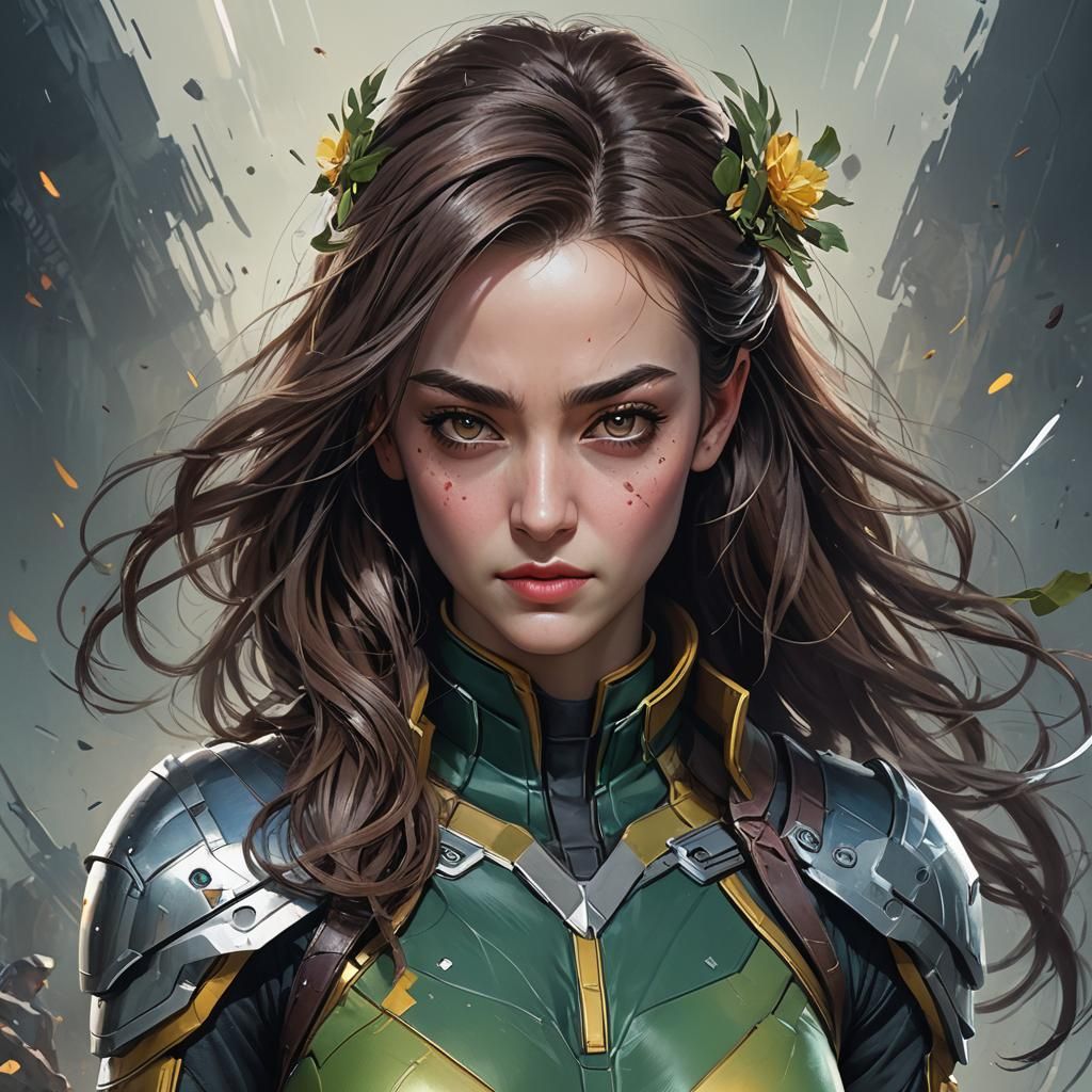 Marvelpunk Portrait of X-Men’s Rogue in 8k