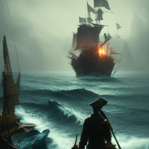Pirate's Lost Ship: Dark Fantasy Masterpiece