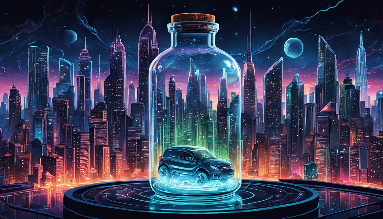 Miniature Sci-Fi Metropolis in a Bottle