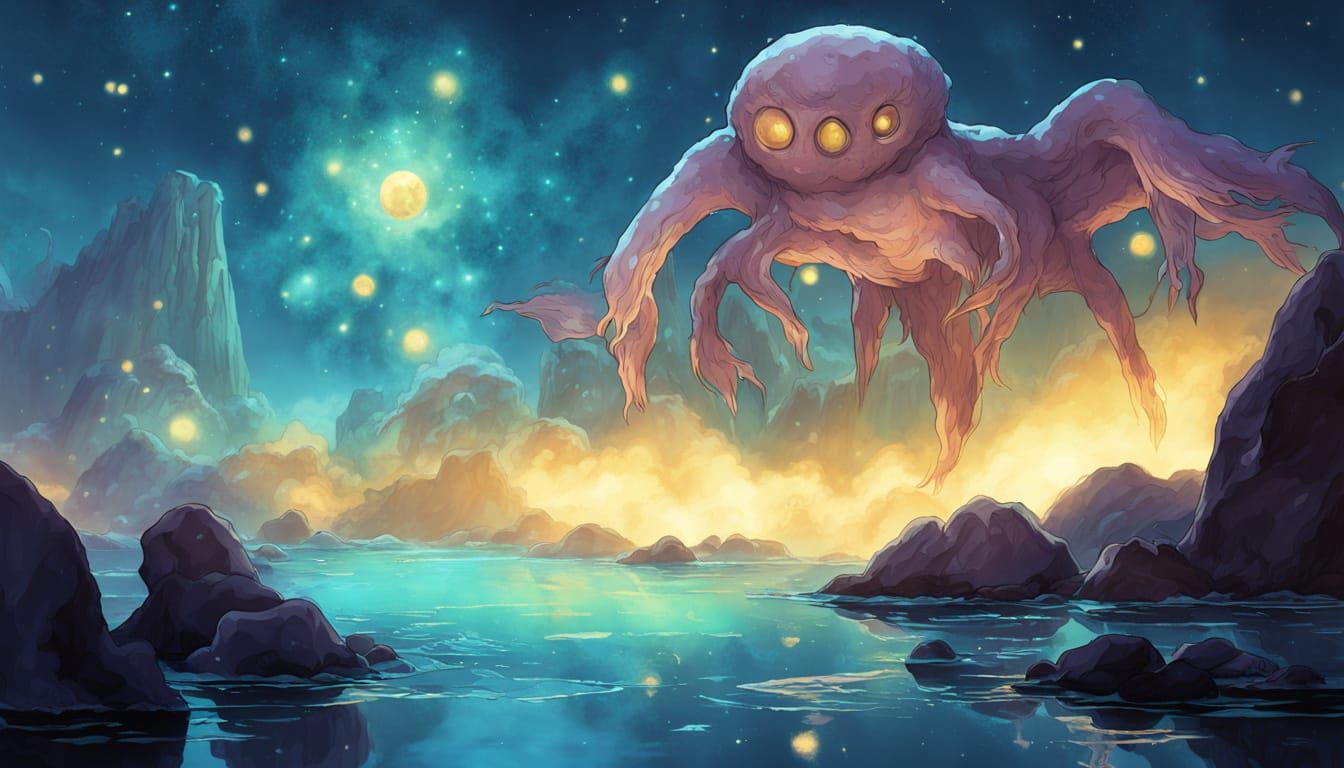 Adorable Fluffy Creature in Moebius Style