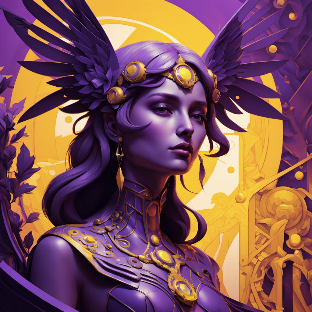 Inverted Angel of Death in Dark Fantasy Landscape