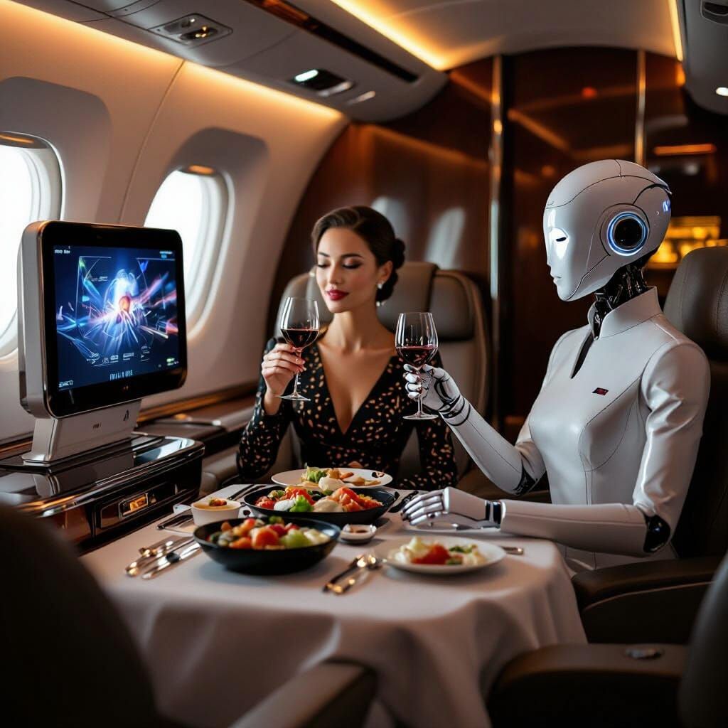 Luxurious First-Class Flight Experience in Futuristic Capsul...