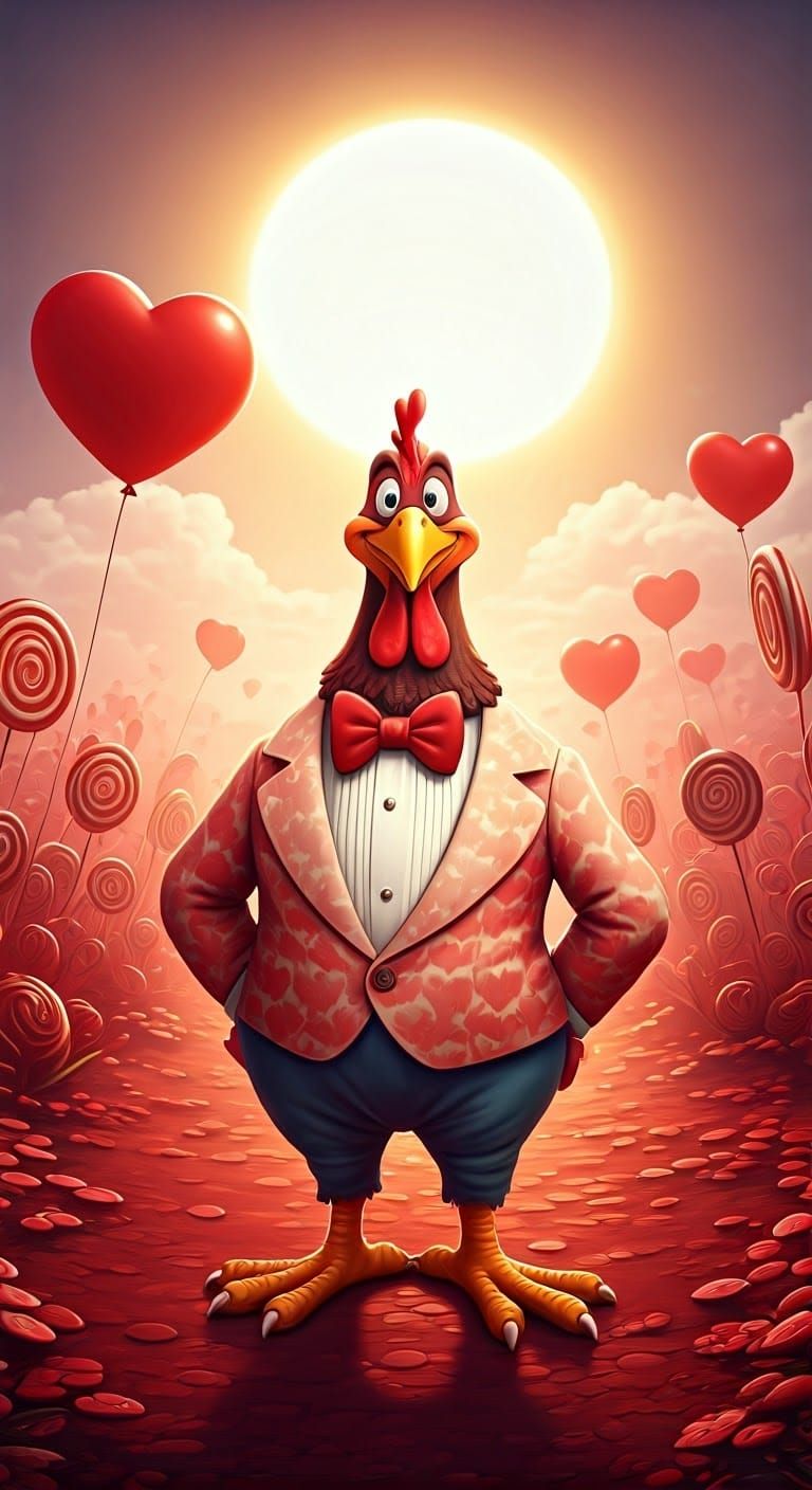 Dapper Foghorn Leghorn on Whimsical Valentine's Day