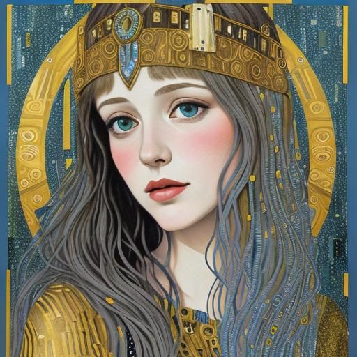 Abstract Art Nouveau Portrait of a Woman