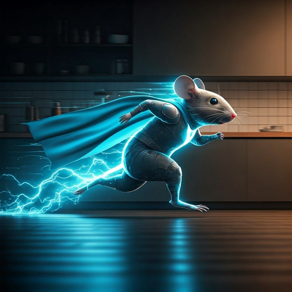 Speed mouse…..nemesis of inviso-cat….defender of the cheese board.