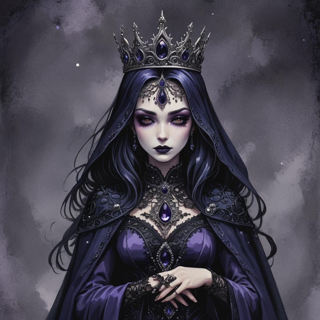 Shadow Queen Nocturna in 3D Anime Style