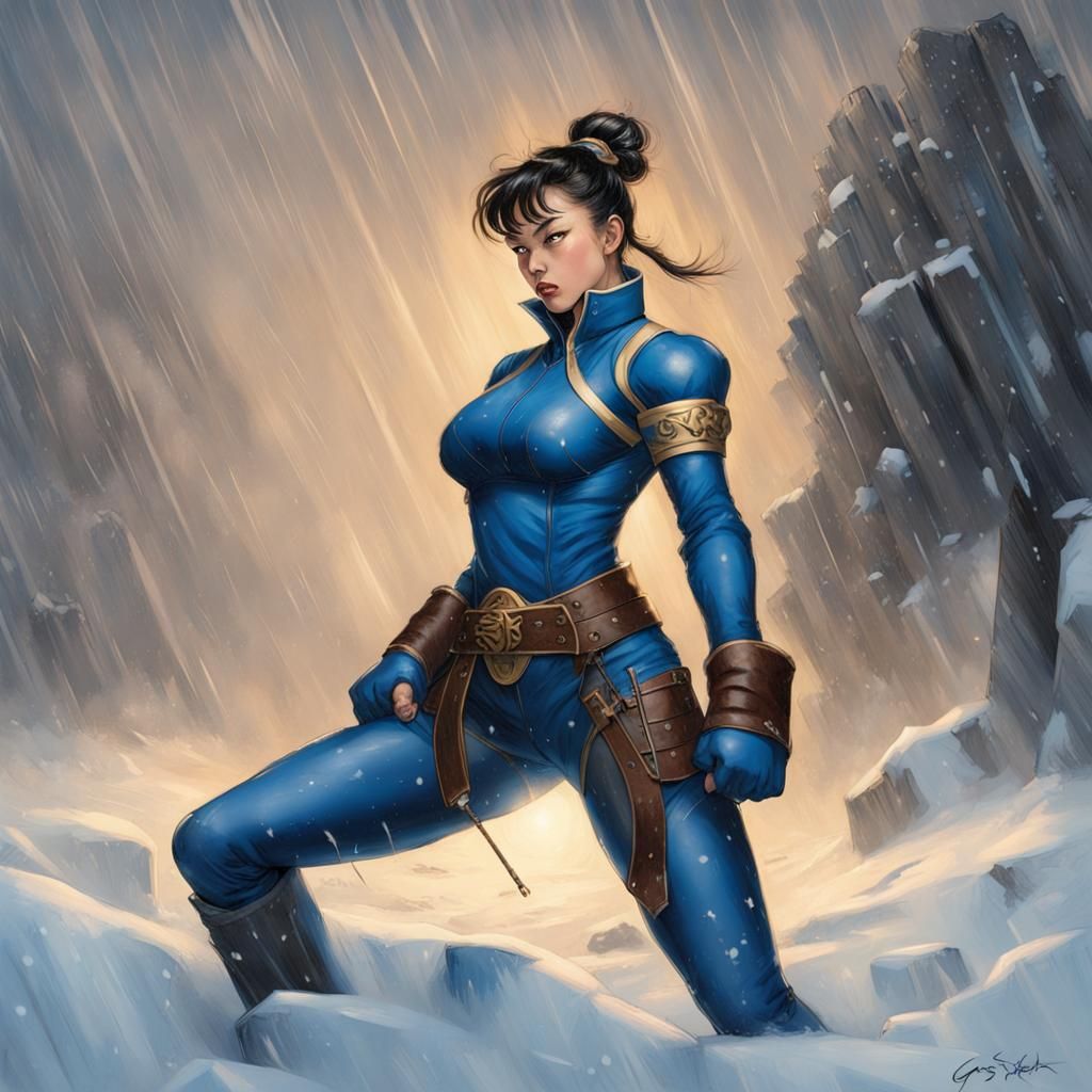 Chun Li in Snowstorm by Tristan Stone