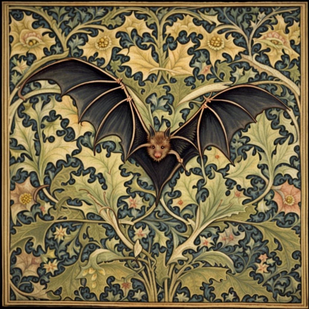 Bat in Flight, William Morris Style