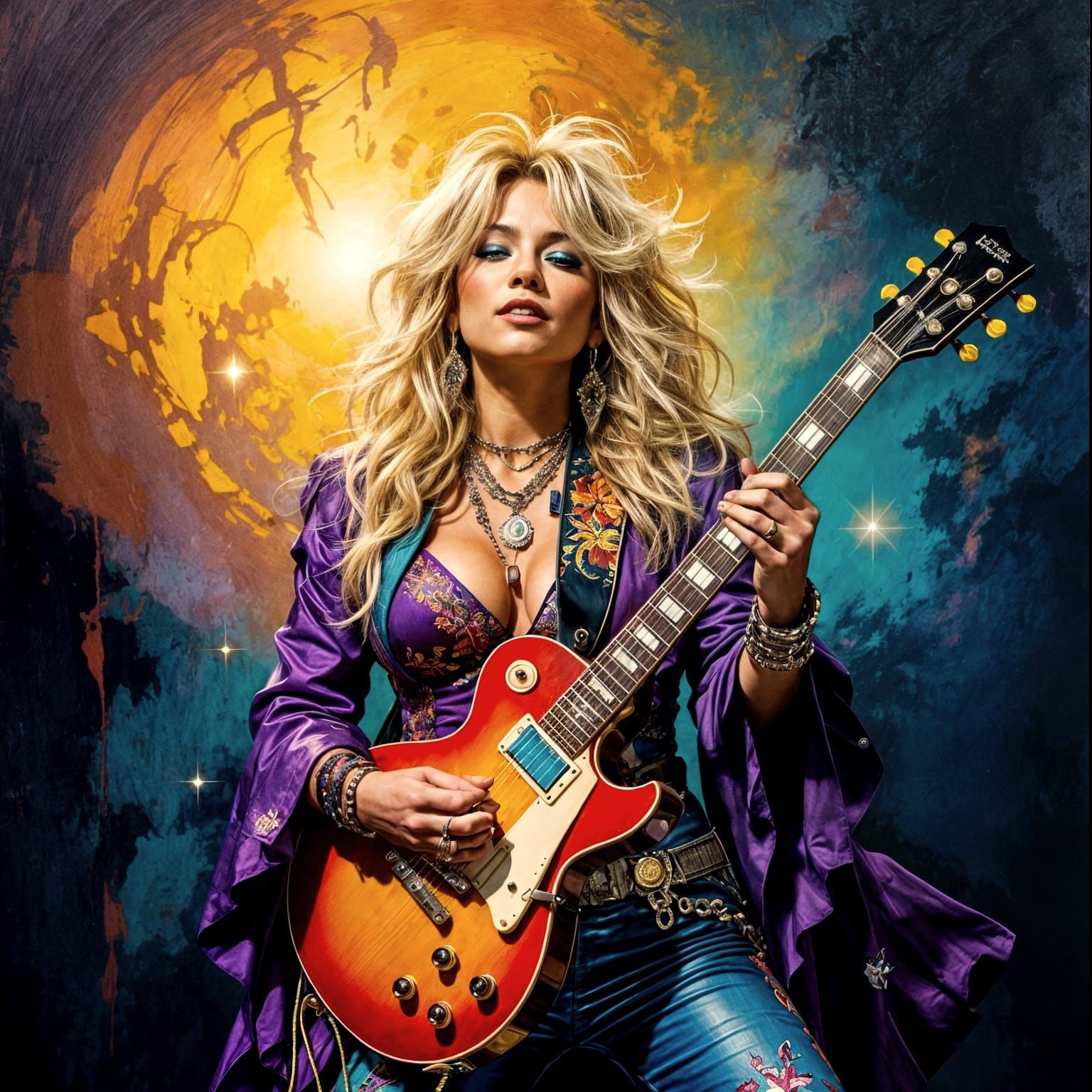 Joan Jett Witch Paints Singing Canvas with Magic Guitar