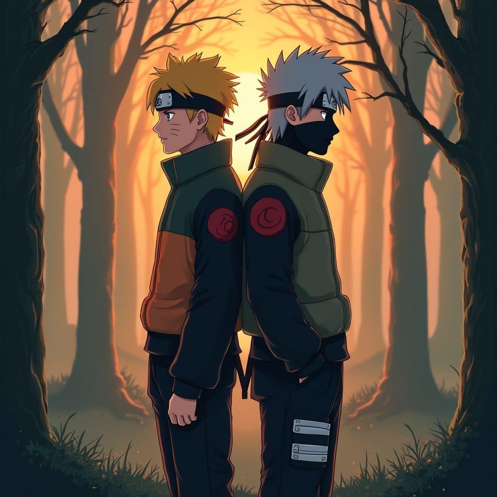 Ninja Duo in Sunset Mist