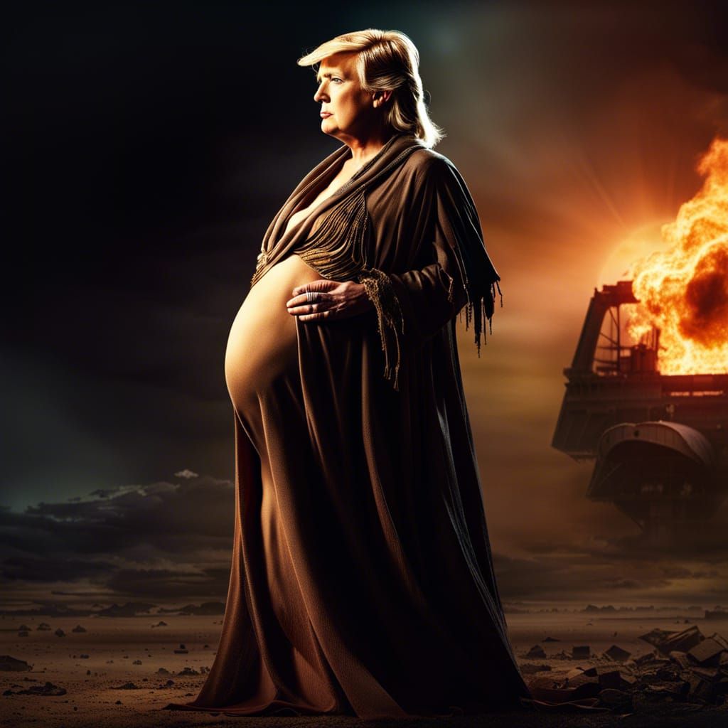 Surreal Post-Apocalyptic: Donald Trump's Pregnant Portrait
