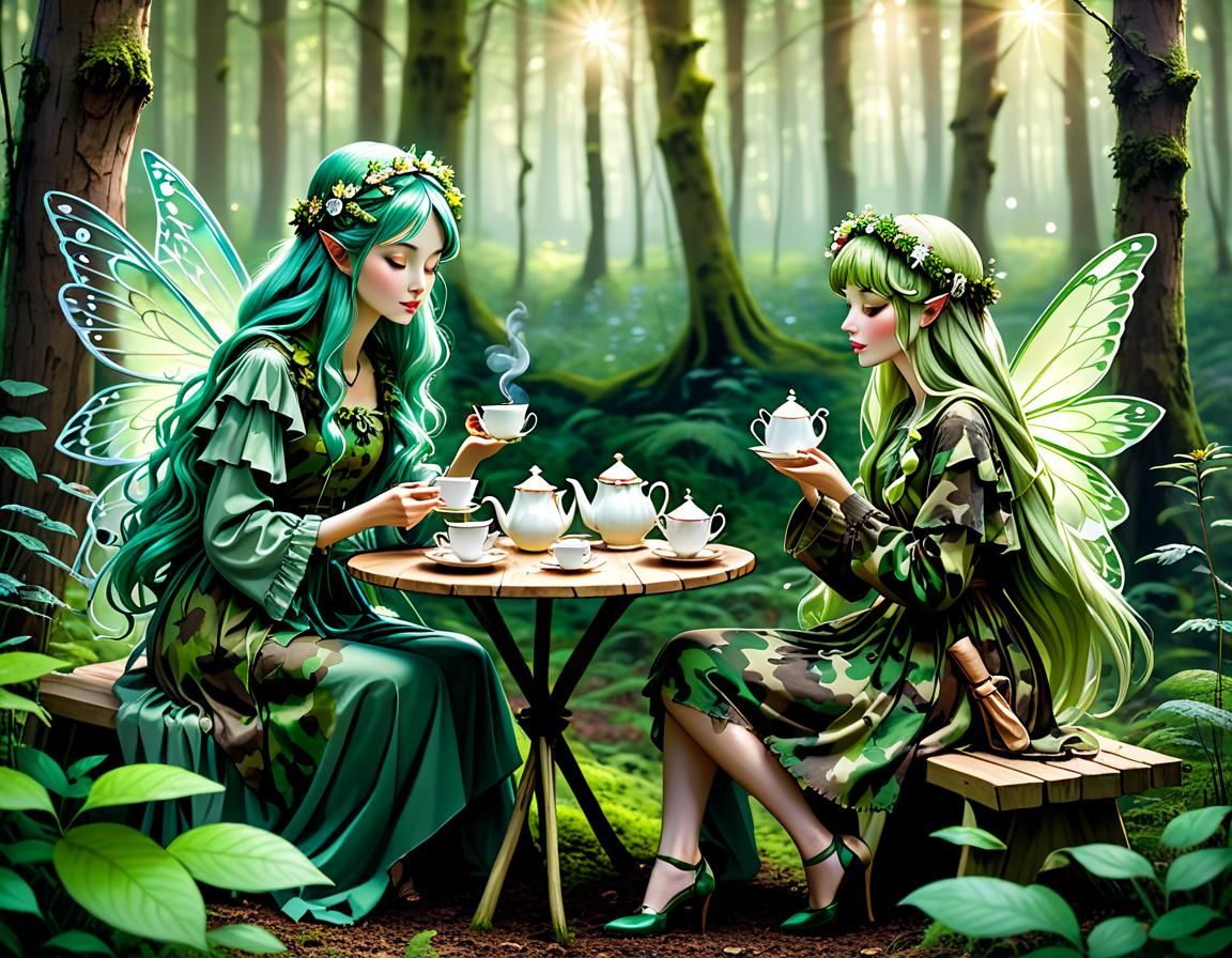 Enchanted Tea Party in a Magical Forest
