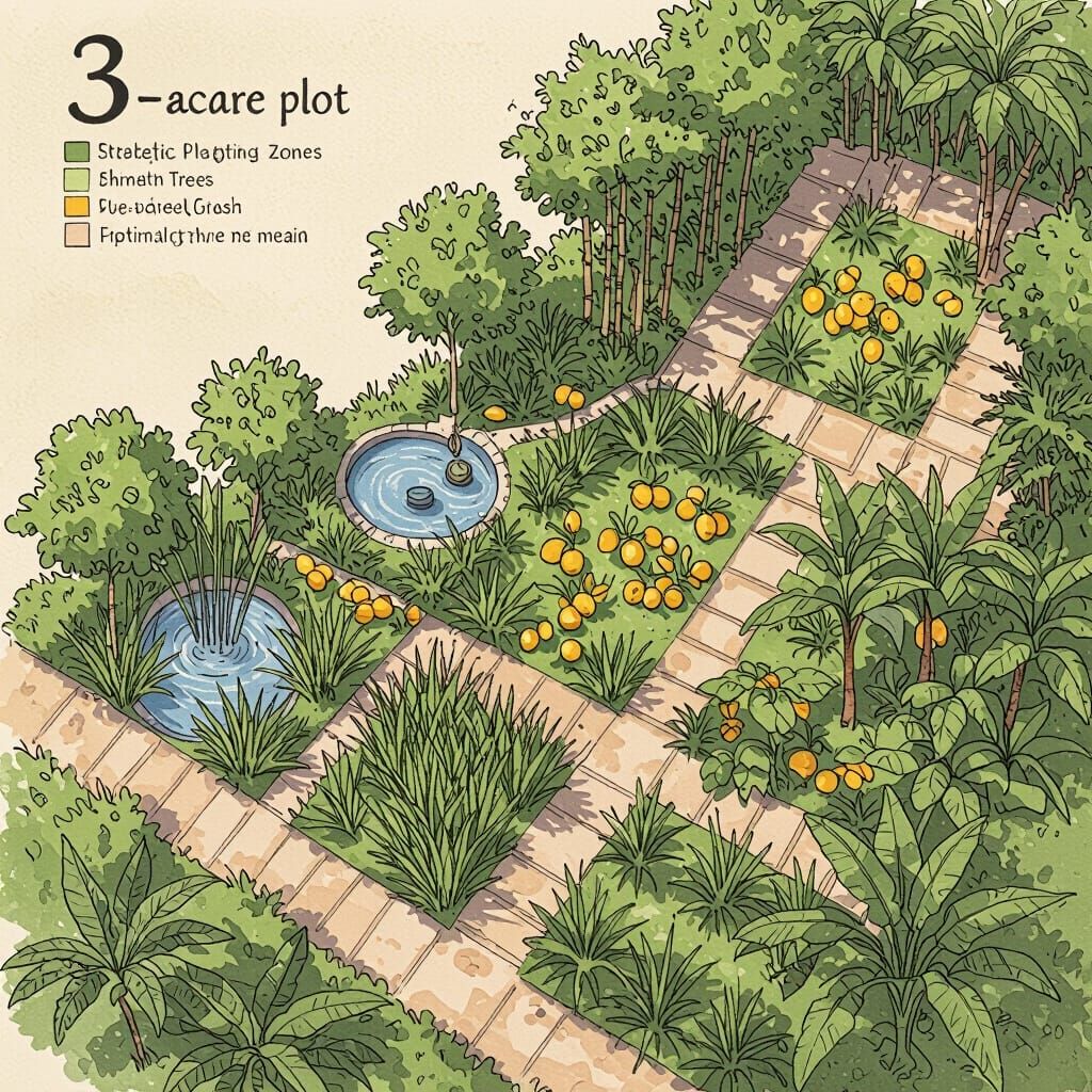 Ecological Landscape Design for 3 Acres with Diverse Plants