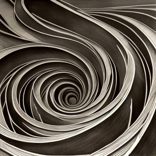 Infinite Whirlpool Maze in Escher Style