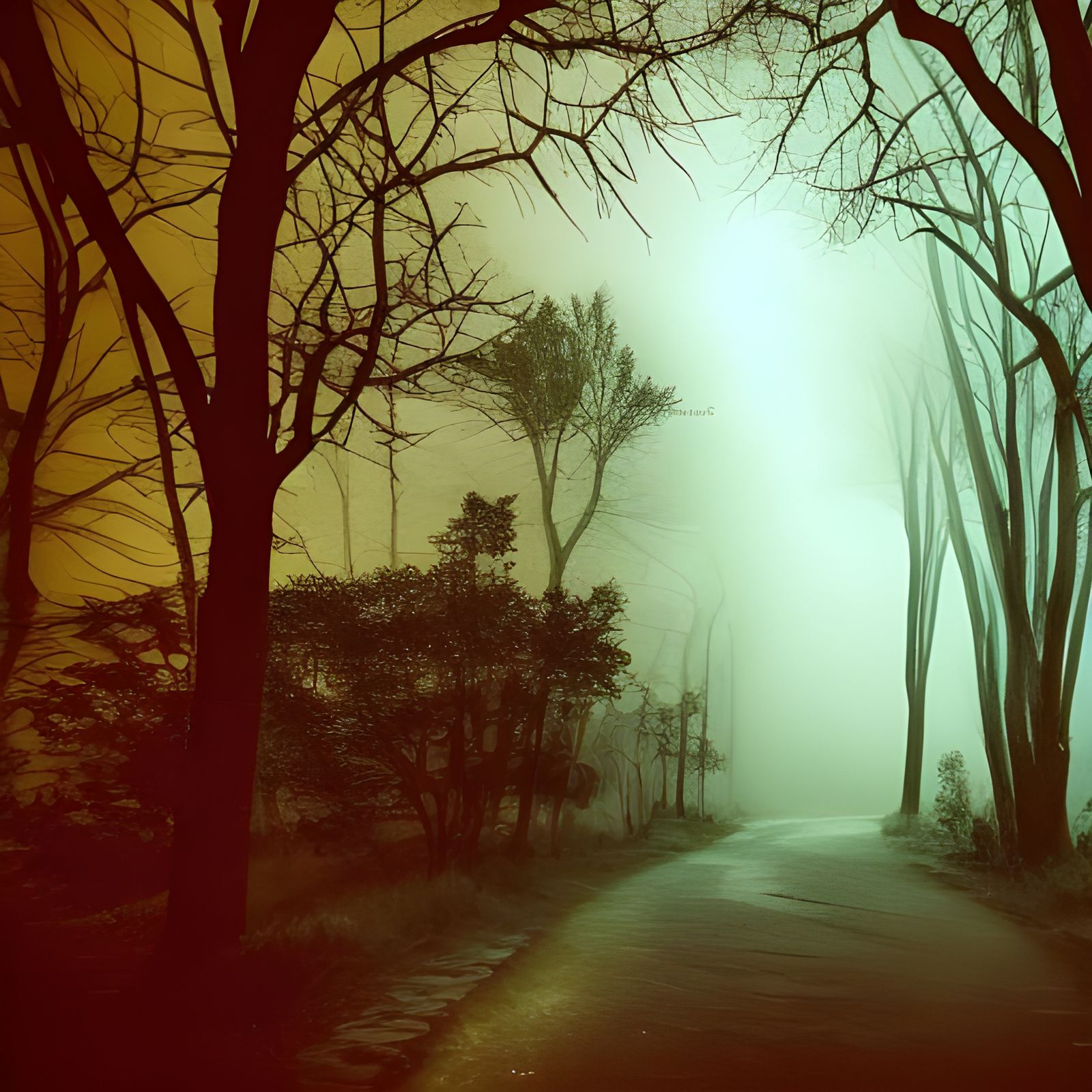 Hidden Village in Dark Woods: Multilevel Paper Art