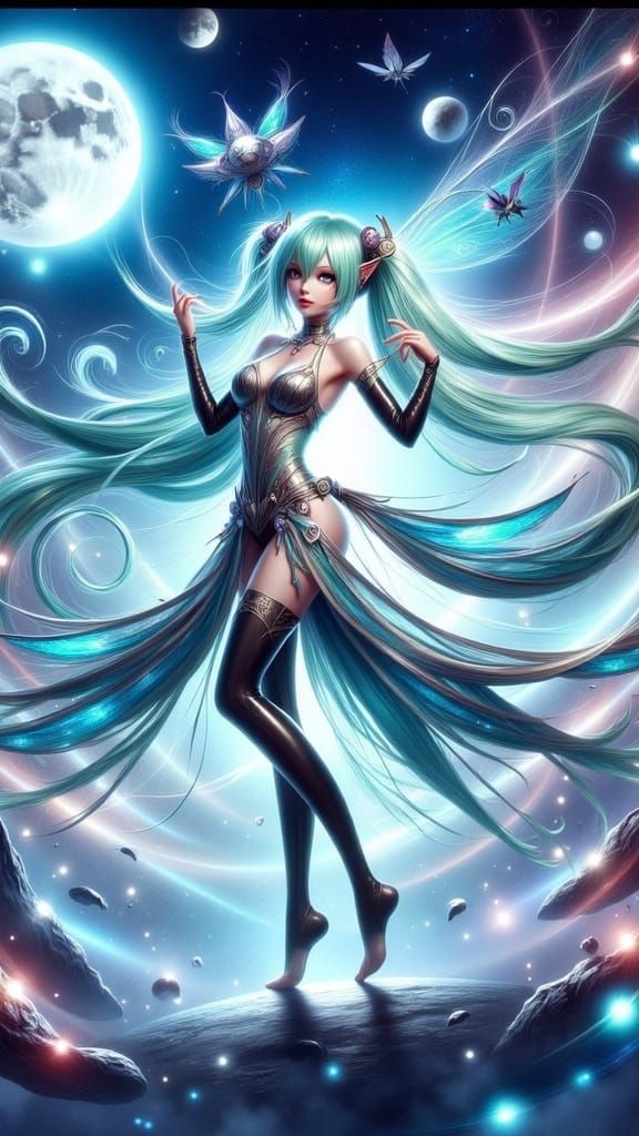 Hatsune Miku in Cyberpunk Astronaut Gear