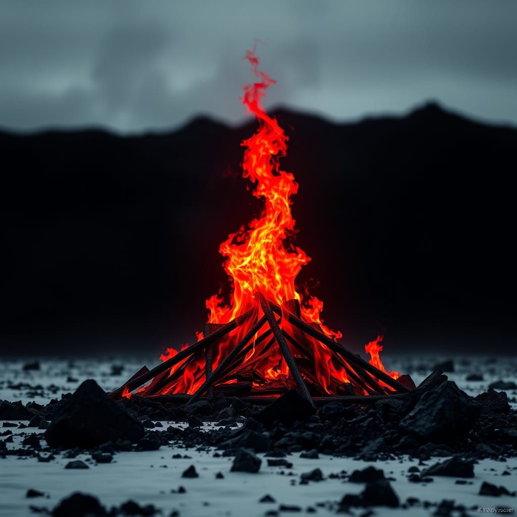 Crimson Phoenix Rising From the Ashes