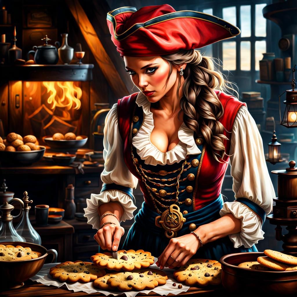 pirate baking cookie