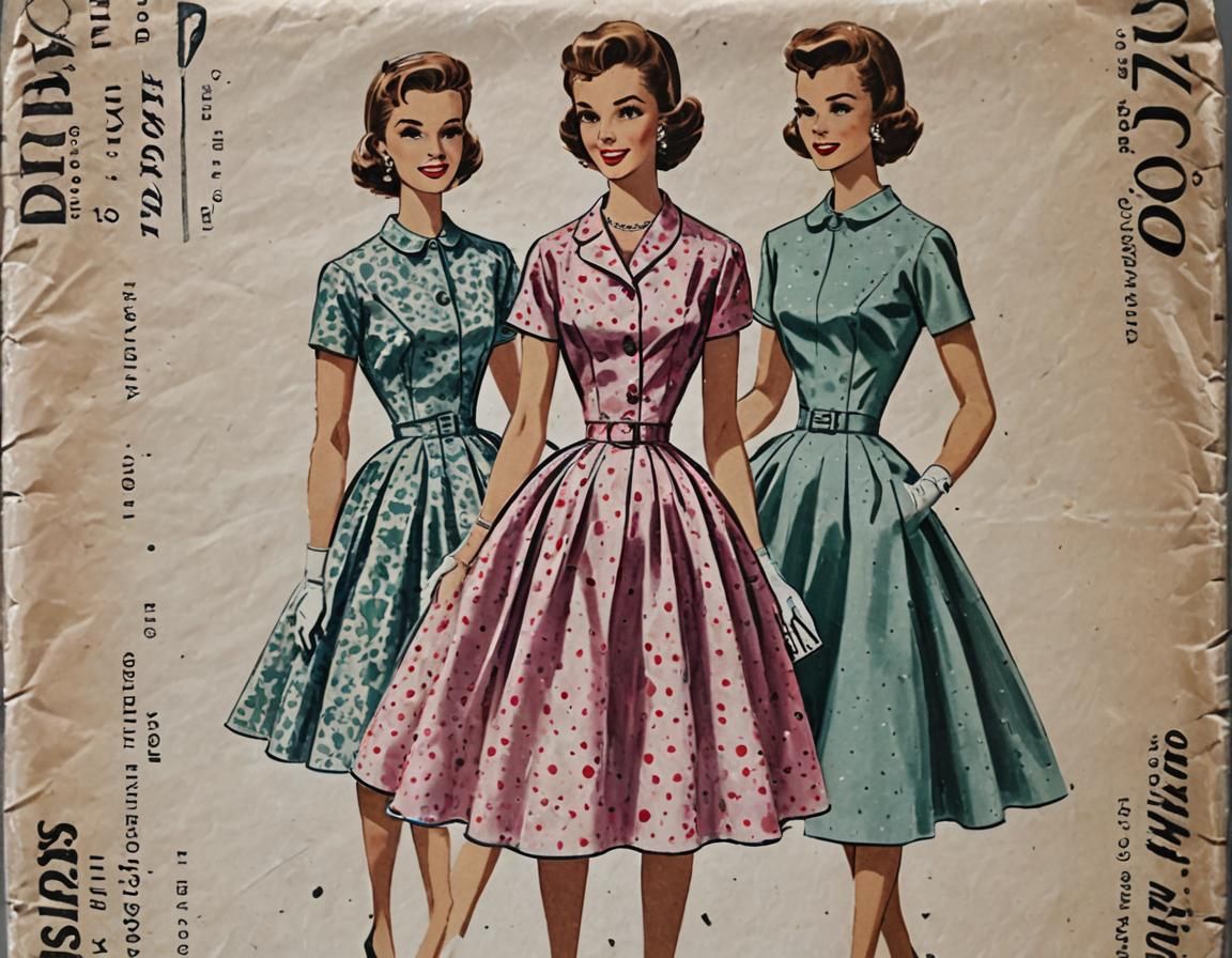 Vintage 1950s Dress Sewing Pattern