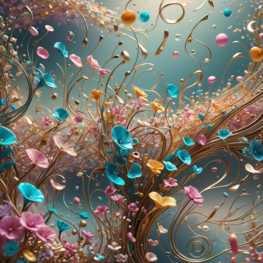 Surreal Sound Waves in Pastel Colors