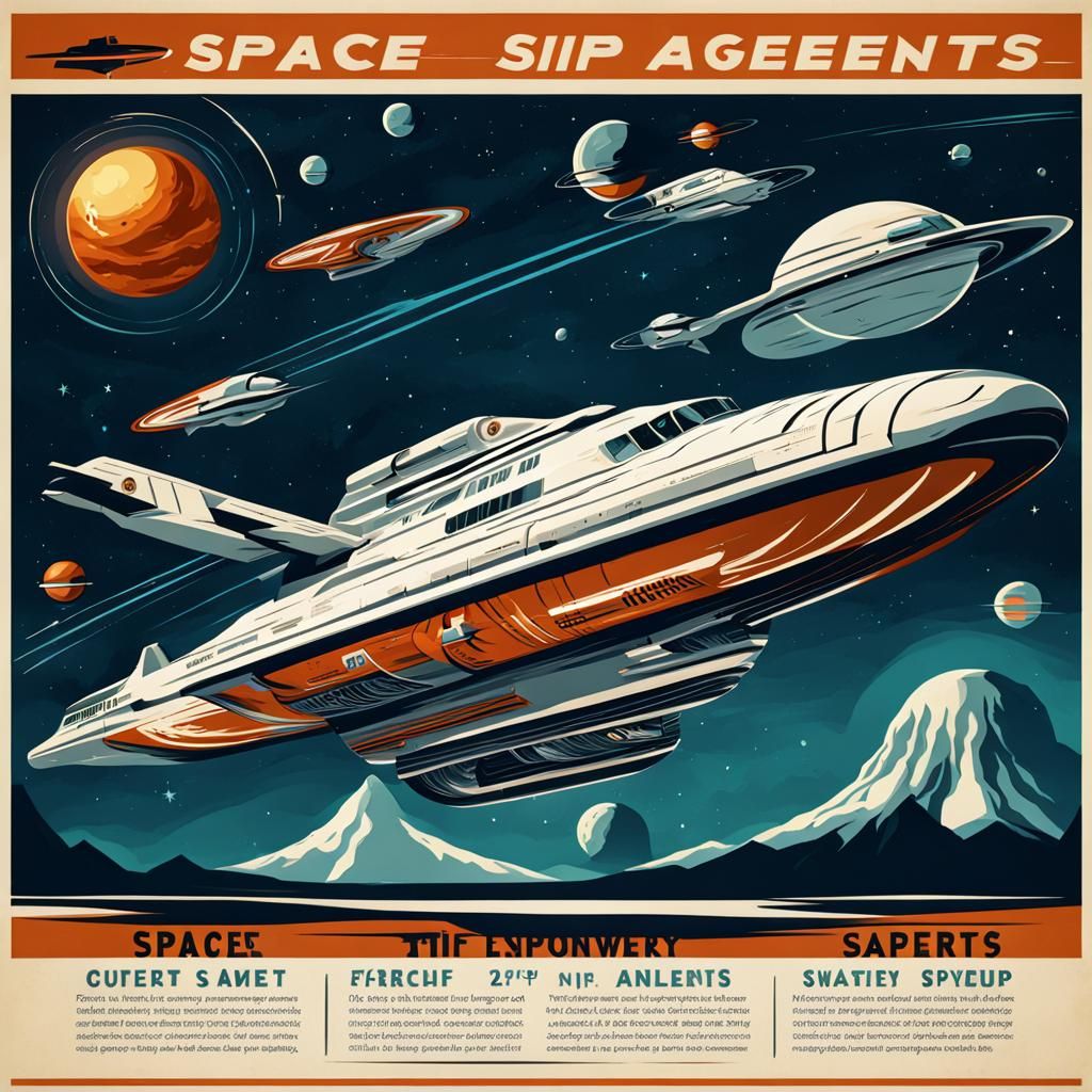 Retro Space Travel Agency Poster
