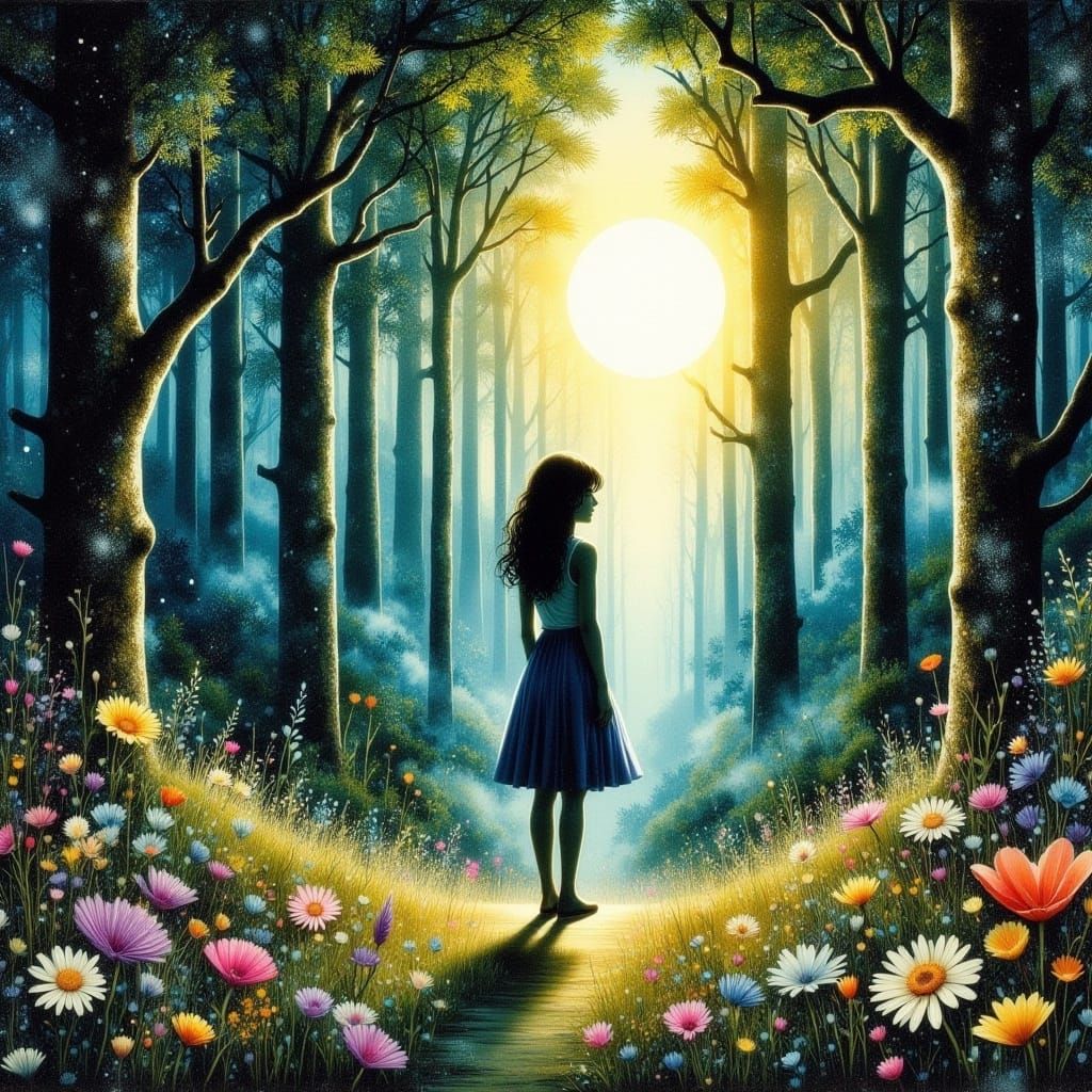 Person in Misty Forest: Inner Change and Growth