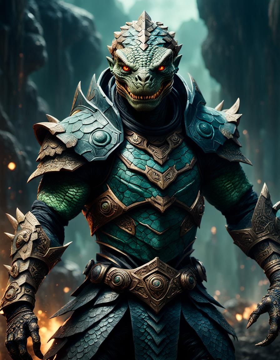 powerful reptilian humanoid warrior