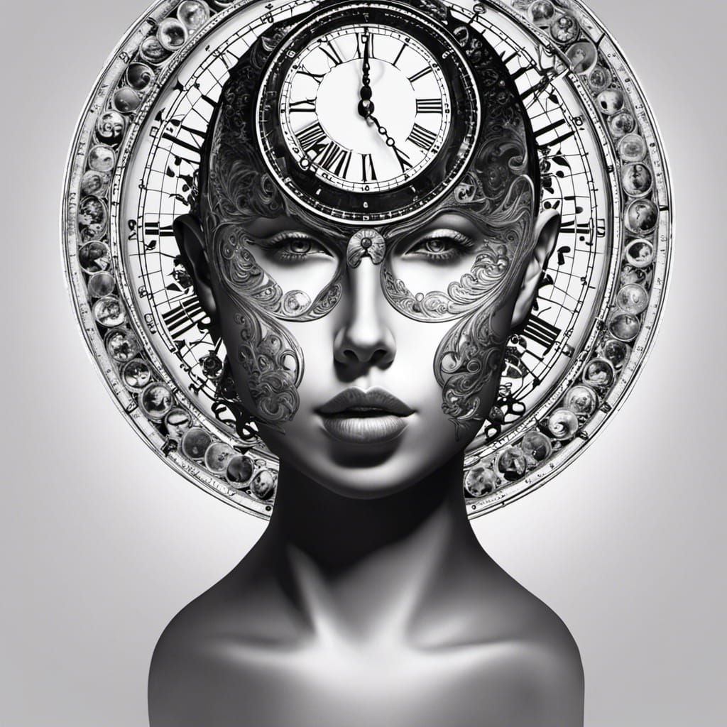Human Face Integrated with Clock Design