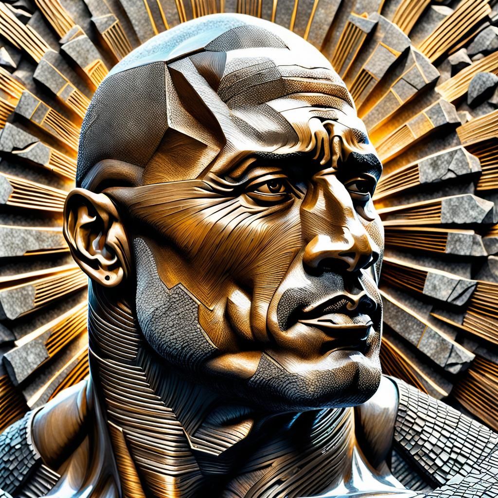 Dwayne Johnson Granite Statue Mixed Media Art