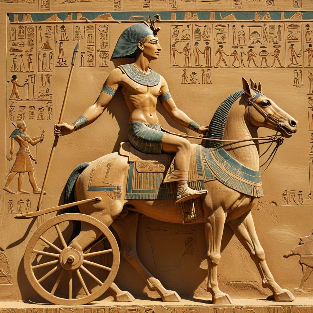 charioteer, Incorporating authentic-looking hieroglyphs (eve...