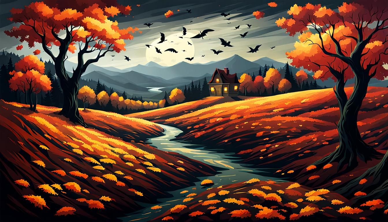 Dark Winds of Autumn Landscape