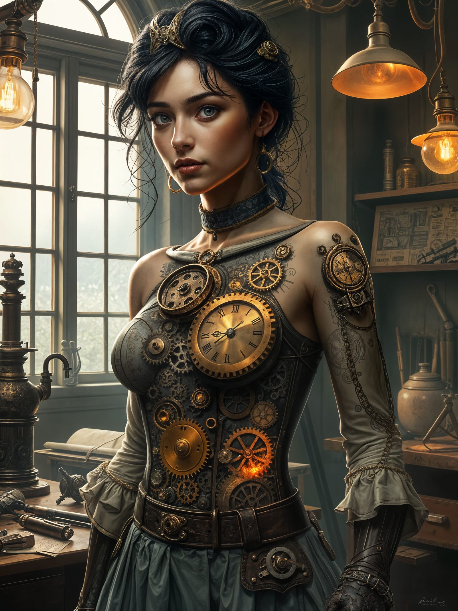 Steampunk Goddess of Clockwork Wonder