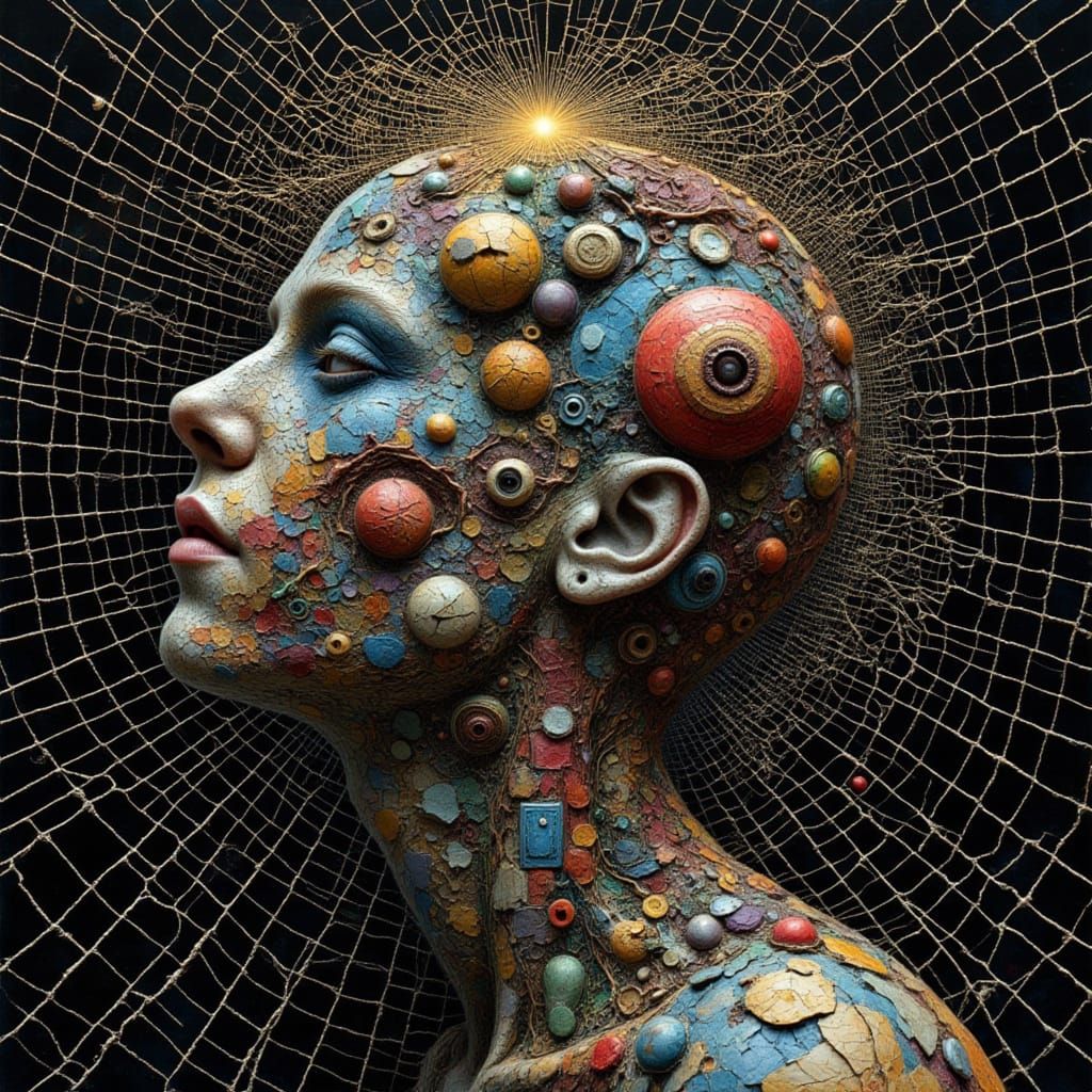 Surreal Mindscape Trapped in Spiderweb