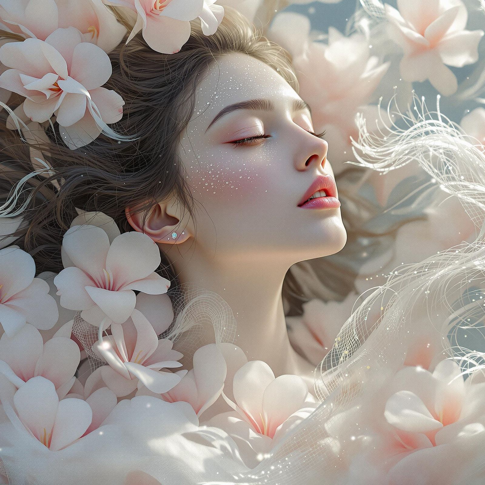 Dreamy Futuristic Goddess in Ethereal Beauty