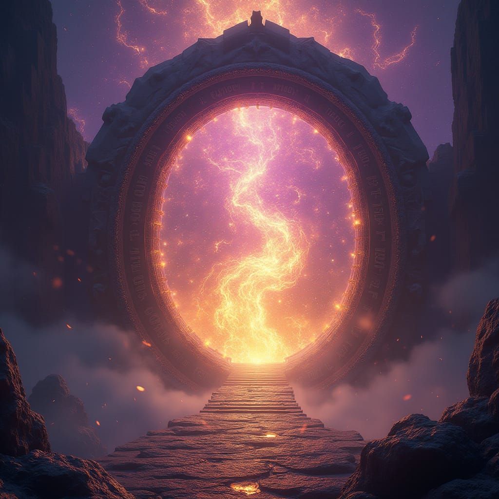 Mystical Portal in Art Nouveau Style