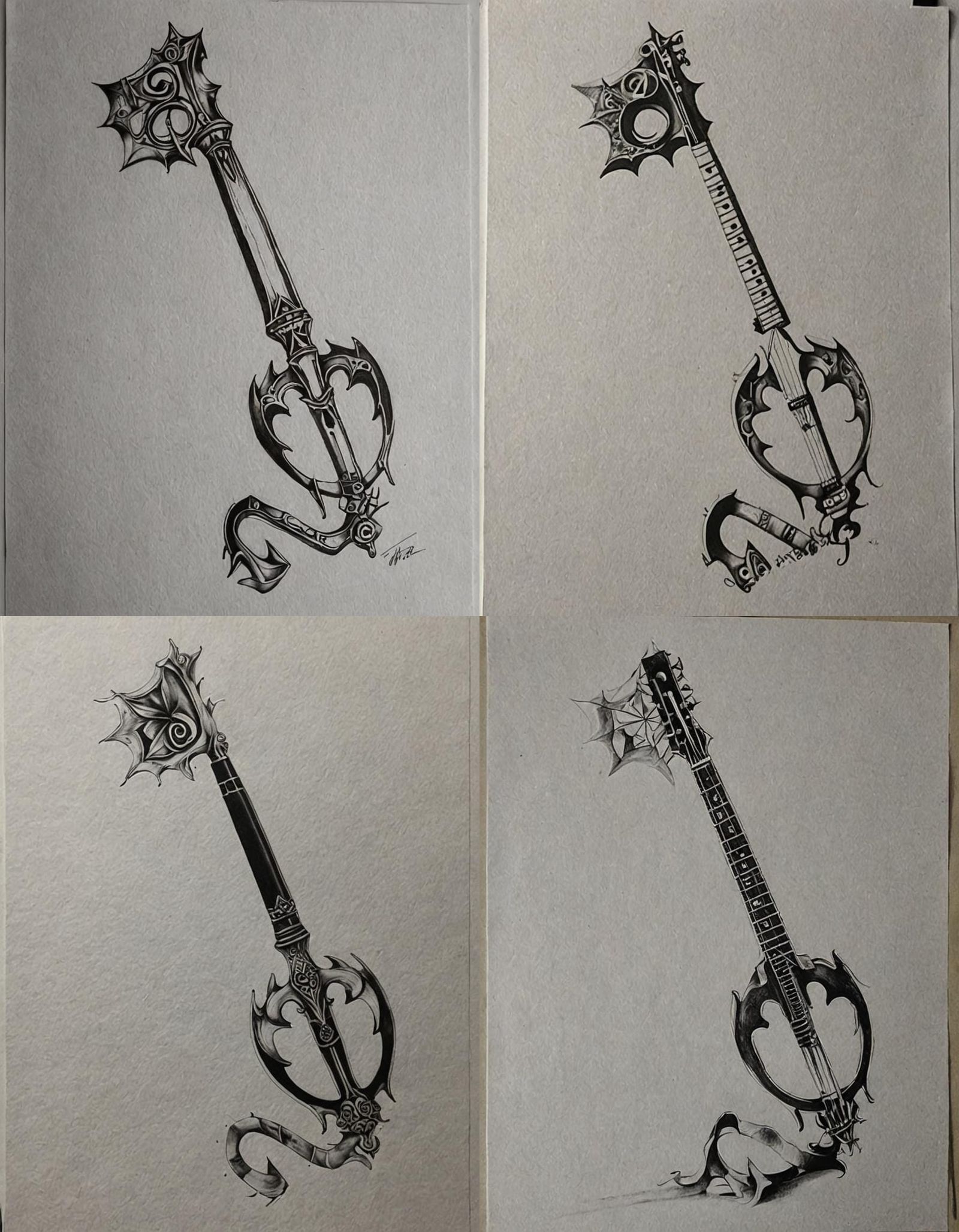 Detailed Black and White Line Art Sketch