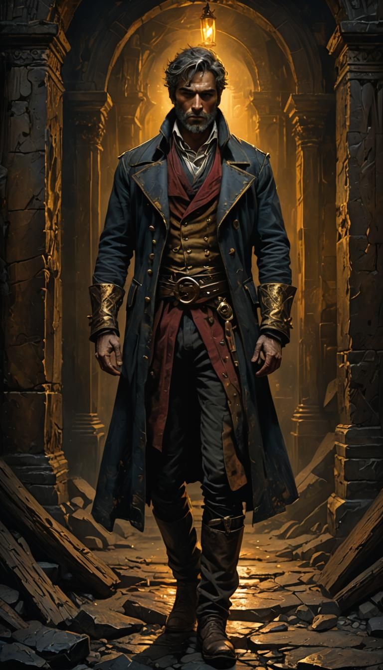 Coarse Figure Portrait in Dramatic Lighting