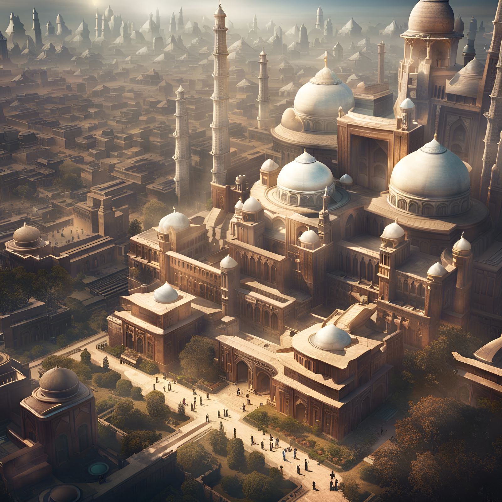 Futuristic Indian Cityscape with Taj Mahal