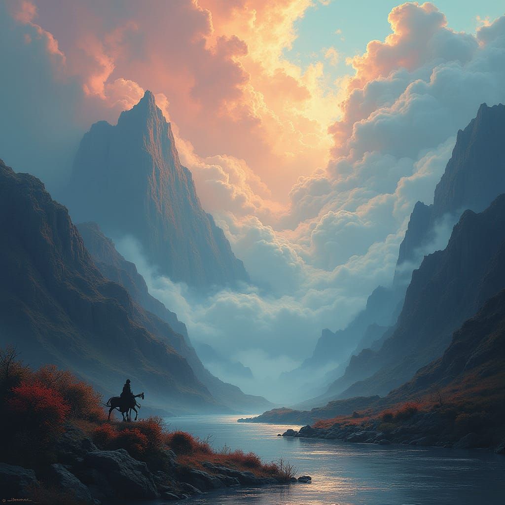 Dreamlike Surreal Landscape in Vibrant Colors