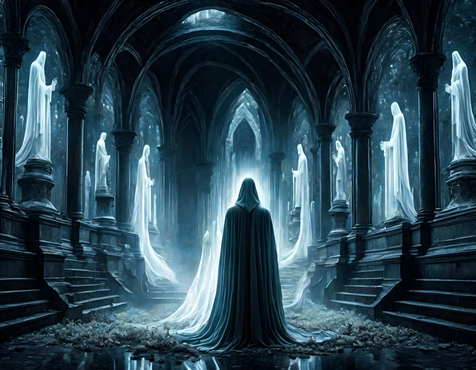 Ghostly Figure in Microchip World: Photo-Realistic