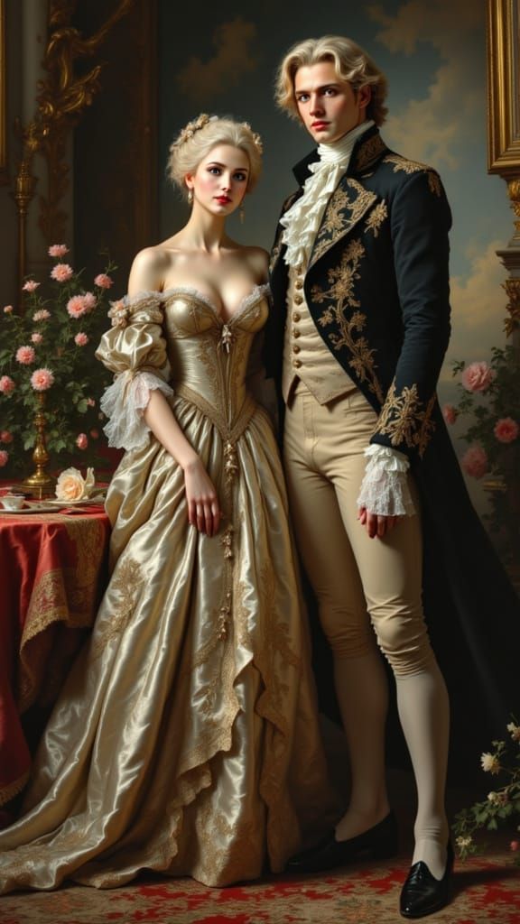 Rococo American Gothic Masterpiece in Gold and Lace