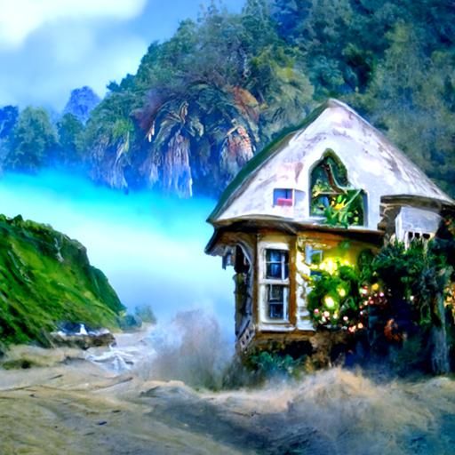 Ethereal Cliffside House Overlooking Lush Jungle