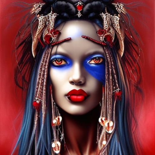 Gothic Voodoo Priestess Fantasy Art