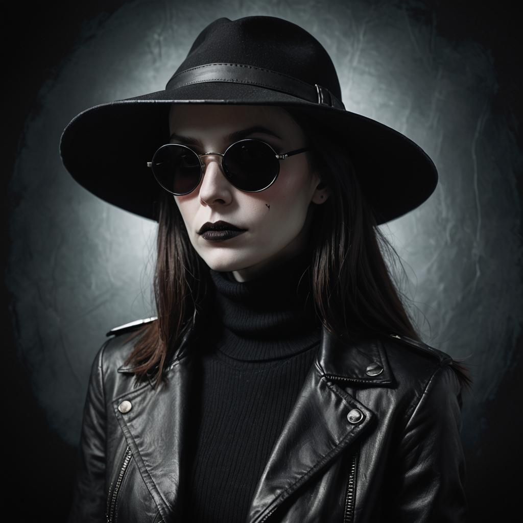 Goth Vampire Portrait in Hyperrealistic Style