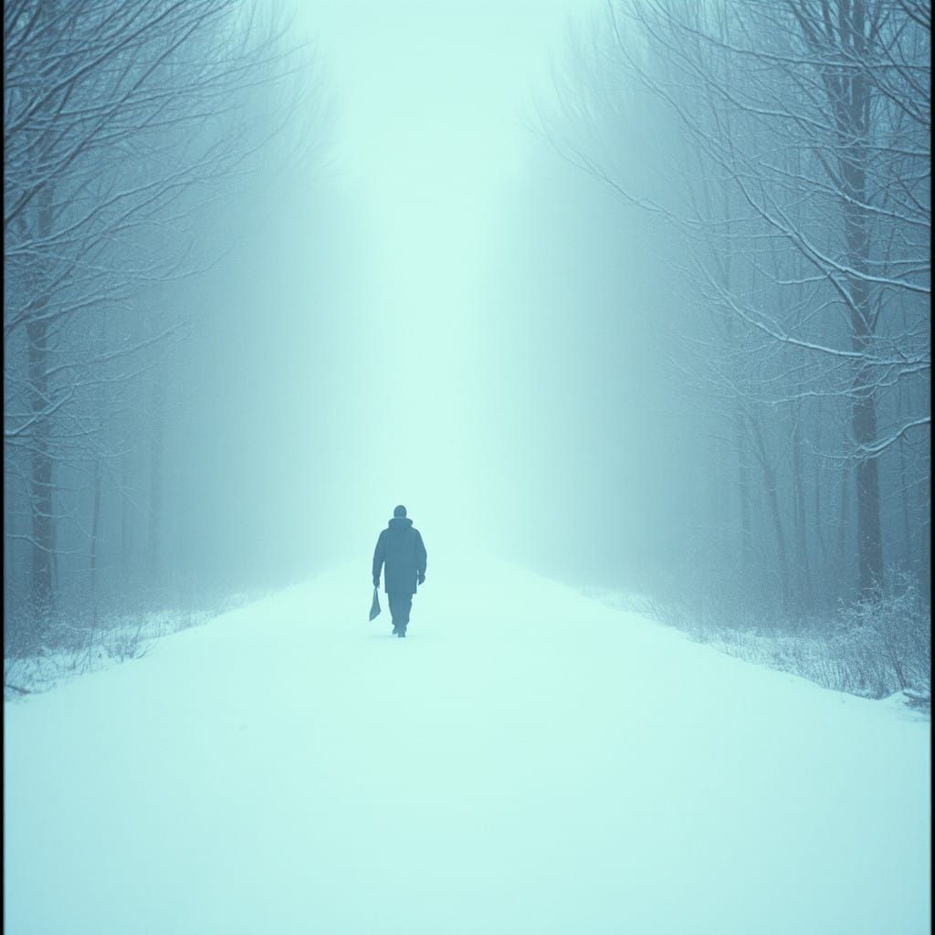 Tranquil Winter Landscape in Cinematic Film Style