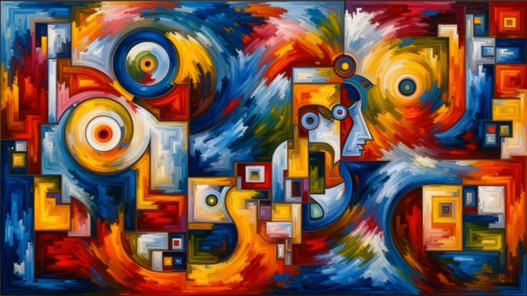 Vibrant Indian Scene with Fluid Shapes