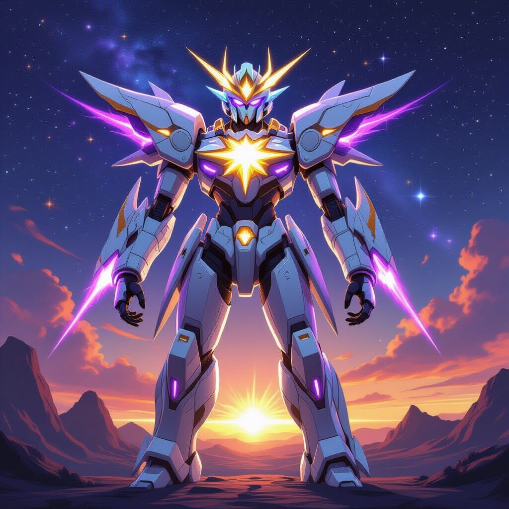 Majestic Celestial Mecha in Solar Armor