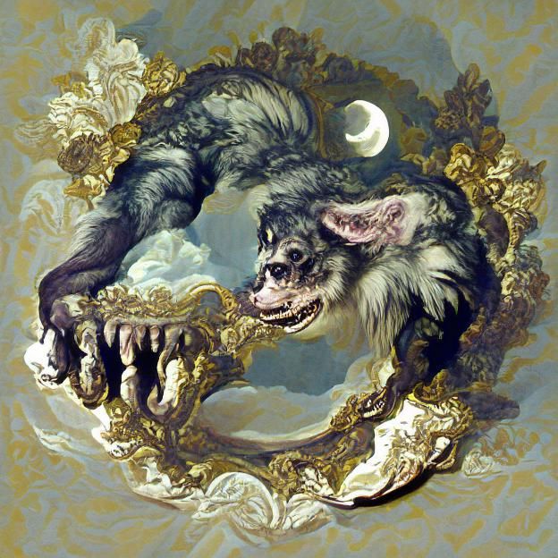 Rococo Lunar Lycanthrope Art