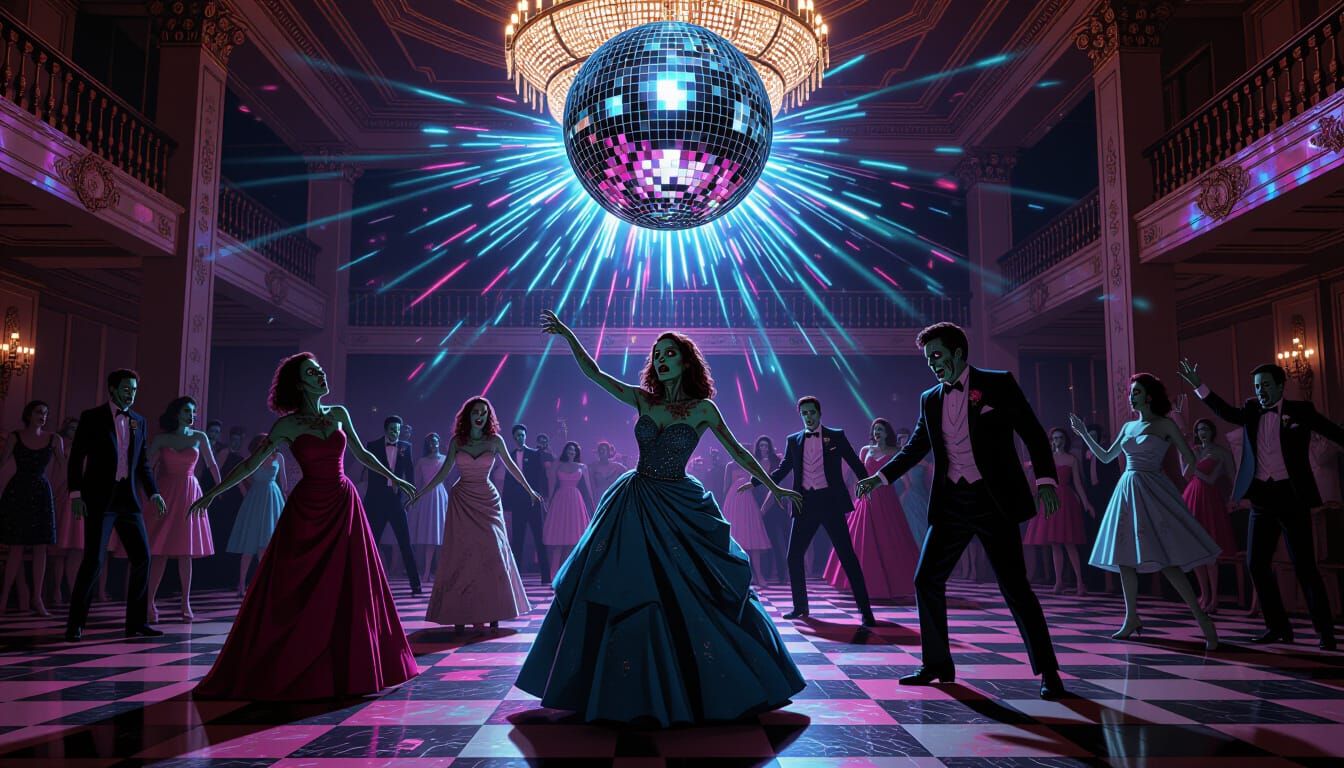 Zombie Disco Dancers at Opulent Prom Night