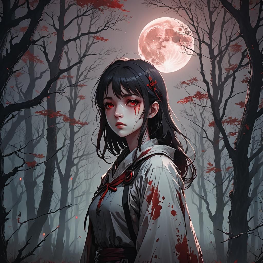 Tsundere in Moody Manga Style Portrait